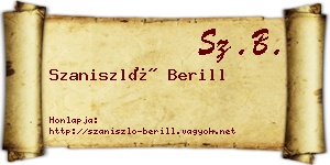 Szaniszló Berill névjegykártya